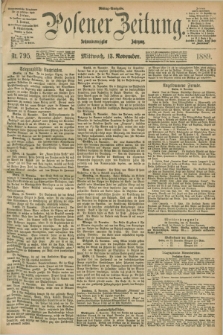 Posener Zeitung. Jg.96, Nr. 795 (13 November 1889) - Mittag=Ausgabe.