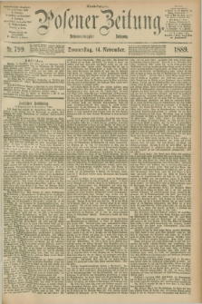 Posener Zeitung. Jg.96, Nr. 799 (14 November 1889) - Abend=Ausgabe.