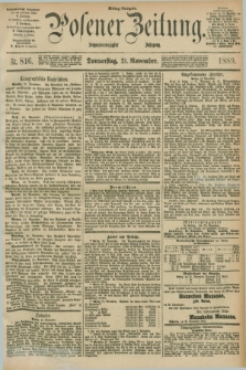 Posener Zeitung. Jg.96, Nr. 816 (21 November 1889) - Mittag=Ausgabe.