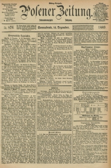 Posener Zeitung. Jg.96, Nr. 876 (14 Dezember 1889) - Mittag=Ausgabe.