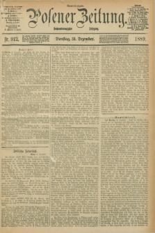 Posener Zeitung. Jg.96, Nr. 912 (31 Dezember 1889) - Abend=Ausgabe.