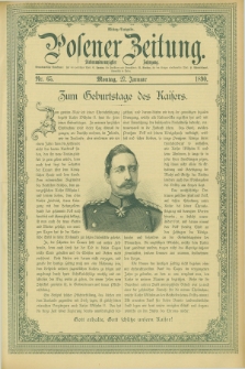 Posener Zeitung. Jg.97, Nr. 65 (27 Januar 1890) - Mittag=Ausgabe.