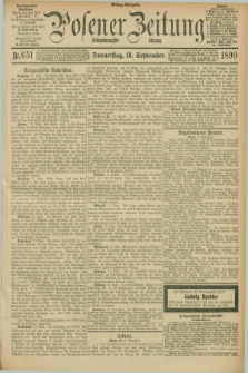 Posener Zeitung. Jg.97, Nr. 651 (18 September 1890) - Mittag=Ausgabe.