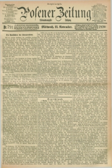 Posener Zeitung. Jg.97, Nr. 791 (12 November 1890) - Morgen=Ausgabe. + dod.