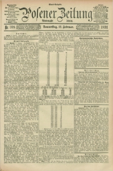 Posener Zeitung. Jg.98, Nr. 108 (12 Februar 1891) - Abend=Ausgabe.