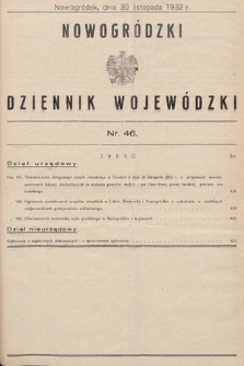 Nowogródzki Dziennik Wojewódzki. 1932, nr 46