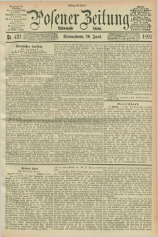 Posener Zeitung. Jg.98, Nr. 421 (20 Juni 1891) - Mittag=Ausgabe.