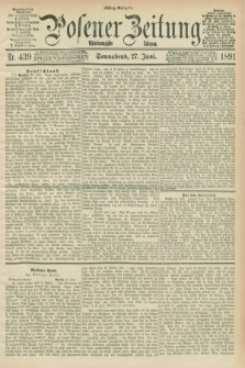 Posener Zeitung. Jg.98, Nr. 439 (27 Juni 1891) - Mittag=Ausgabe.