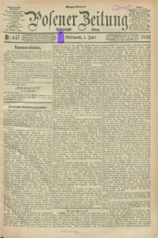 Posener Zeitung. Jg.98, Nr. 447 (1 Juli 1891) - Morgen=Ausgabe. + dod.