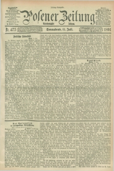 Posener Zeitung. Jg.98, Nr. 475 (11 Juli 1891) - Mittag=Ausgabe.