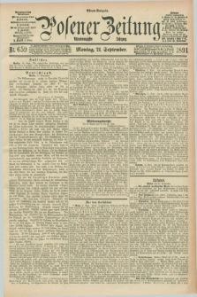 Posener Zeitung. Jg.98, Nr. 659 (21 September 1891) - Abend=Ausgabe.