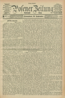 Posener Zeitung. Jg.98, Nr. 673 (26 September 1891) - Mittag=Ausgabe.