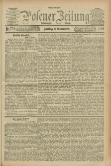 Posener Zeitung. Jg.98, Nr. 778 (6 November 1891) - Mittag=Ausgabe.