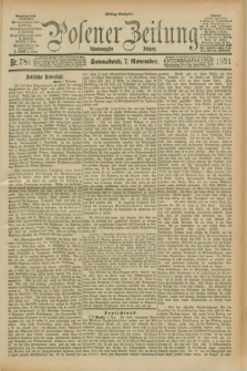 Posener Zeitung. Jg.98, Nr. 781 (7 November 1891) - Mittag=Ausgabe.