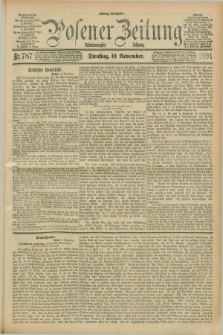 Posener Zeitung. Jg.98, Nr. 787 (10 November 1891) - Mittag=Ausgabe.
