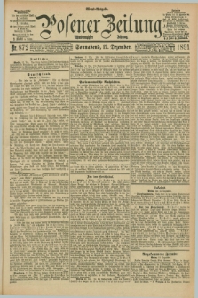 Posener Zeitung. Jg.98, Nr. 872 (12 Dezember 1891) - Abend=Ausgabe.