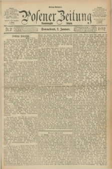 Posener Zeitung. Jg.99, Nr. 2 (2 Januar 1892) - Mittag=Ausgabe.