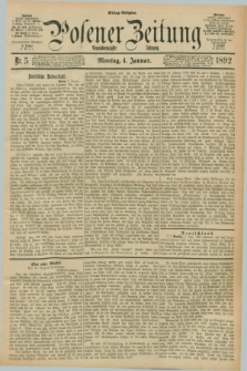 Posener Zeitung. Jg.99, Nr. 5 (4 Januar 1892) - Mittag=Ausgabe.
