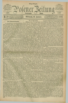 Posener Zeitung. Jg.99, Nr. 28 (13 Januar 1892) - Morgen=Ausgabe. + dod.