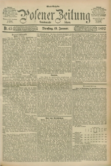 Posener Zeitung. Jg.99, Nr. 45 (19 Januar 1892) - Abend=Ausgabe.