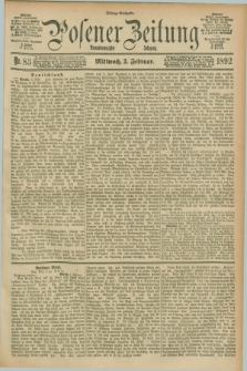 Posener Zeitung. Jg.99, Nr. 83 (3 Februar 1892) - Mittag=Ausgabe.