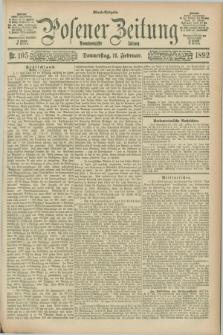 Posener Zeitung. Jg.99, Nr. 105 (11 Februar 1892) - Abend=Ausgabe.