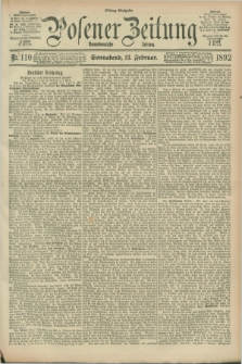 Posener Zeitung. Jg.99, Nr. 110 (13 Februar 1892) - Mittag=Ausgabe.