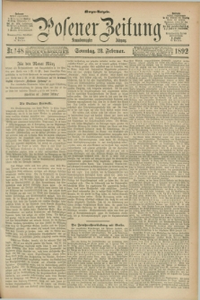 Posener Zeitung. Jg.99, Nr. 148 (28 Februar 1892) - Morgen=Ausgabe. + dod.