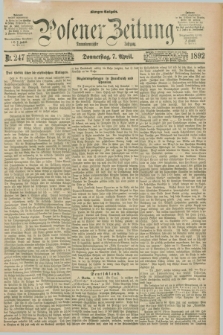 Posener Zeitung. Jg.99, Nr. 247 (7 April 1892) - Morgen=Ausgabe. + dod.