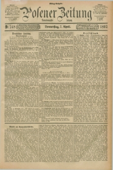 Posener Zeitung. Jg.99, Nr. 248 (7 April 1892) - Mittag=Ausgabe.