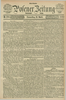 Posener Zeitung. Jg.99, Nr. 296 (28 April 1892) - Abend=Ausgabe.