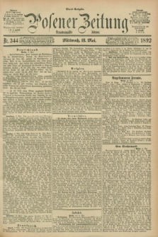 Posener Zeitung. Jg.99, Nr. 344 (18 Mai 1892) - Abend=Ausgabe.