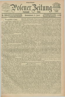 Posener Zeitung. Jg.99, Nr. 398 (11 Juni 1892) - Morgen=Ausgabe. + dod.