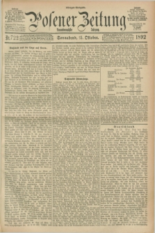 Posener Zeitung. Jg.99, Nr. 722 (15 Oktober 1892) - Morgen=Ausgabe. + dod.