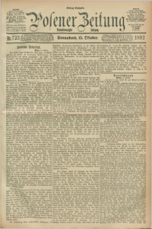 Posener Zeitung. Jg.99, Nr. 723 (15 Oktober 1892) - Mittag=Ausgabe.