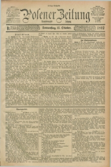 Posener Zeitung. Jg.99, Nr. 753 (27 Oktober 1892) - Mittag=Ausgabe.