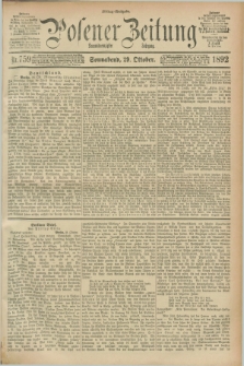 Posener Zeitung. Jg.99, Nr. 759 (29 Oktober 1892) - Mittag=Ausgabe.