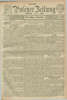 Posener Zeitung. Jg.99, Nr. 772 (3 November 1892) - Abend=Ausgabe.