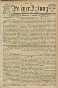 Posener Zeitung. Jg.99, Nr. 788 (10 November 1892) - Morgen=Ausgabe. + dod.