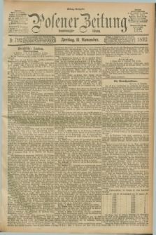 Posener Zeitung. Jg.99, Nr. 792 (11 November 1892) - Mittag=Ausgabe.