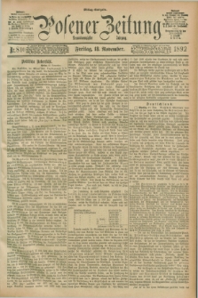 Posener Zeitung. Jg.99, Nr. 810 (18 November 1892) - Mittag=Ausgabe.