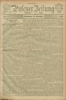 Posener Zeitung. Jg.99, Nr. 813 (19 November 1892) - Mittag=Ausgabe.