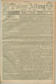 Posener Zeitung. Jg.99, Nr. 819 (22 November 1892) - Mittag=Ausgabe.