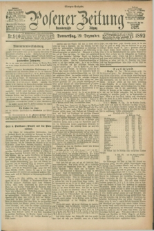 Posener Zeitung. Jg.99, Nr. 910 (29 Dezember 1892) - Morgen=Ausgabe. + dod.