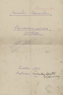 „Obywatelstwo państwa polskiego : Kraków 1921”