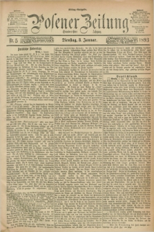 Posener Zeitung. Jg.100, Nr. 5 (3 Januar 1893) - Mittag=Ausgabe.