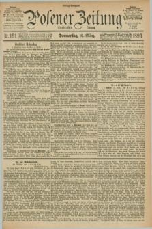 Posener Zeitung. Jg.100, Nr. 191 (16 März 1893) - Mittag=Ausgabe.