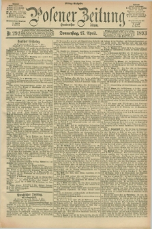Posener Zeitung. Jg.100, Nr. 292 (27 April 1893) - Mittag=Ausgabe.