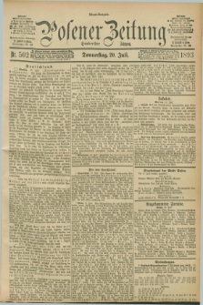 Posener Zeitung. Jg.100, Nr. 502 (20 Juli 1893) - Abend=Ausgabe.