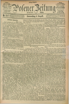 Posener Zeitung. Jg.100, Nr. 537 (3 August 1893) - Mittag=Ausgabe.